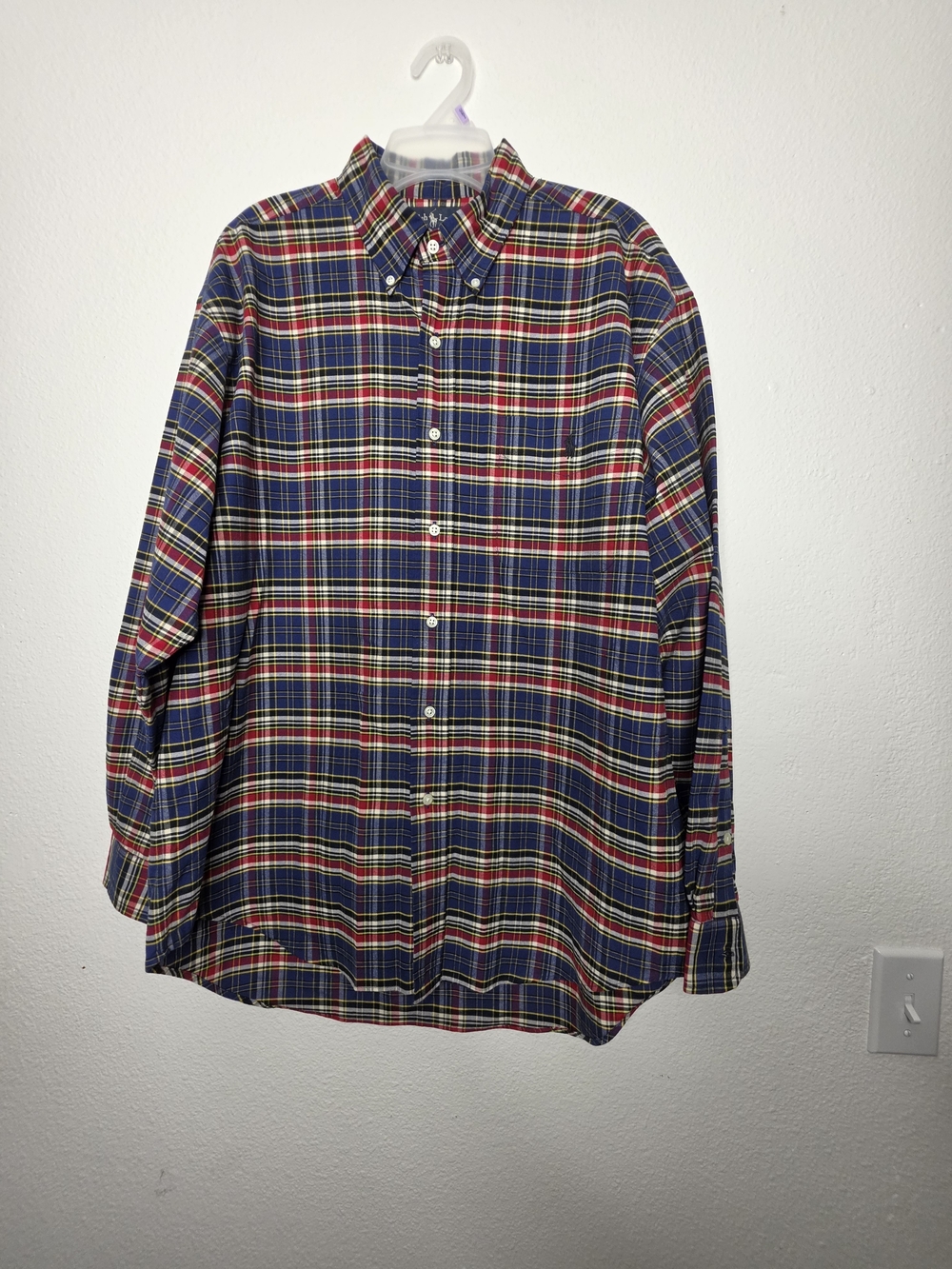 Vintage Ralph Lauren The Big Shirt Mens M Plaid Button Down Long Sleeve Flannel